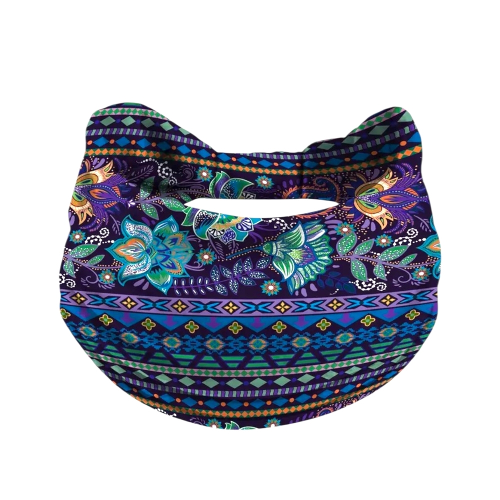 Boho Floral Headband Geometric Retro Hippie Stretch Hair Accessory Purple